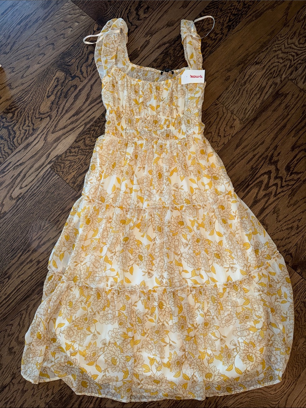 Trixxi Yellow Floral Tiered Sundress